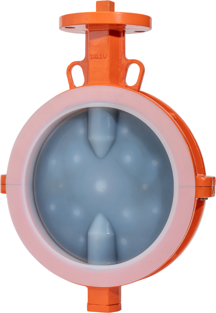 PTFE Lined Wafer Type Mounting Pad Butterfly Valve