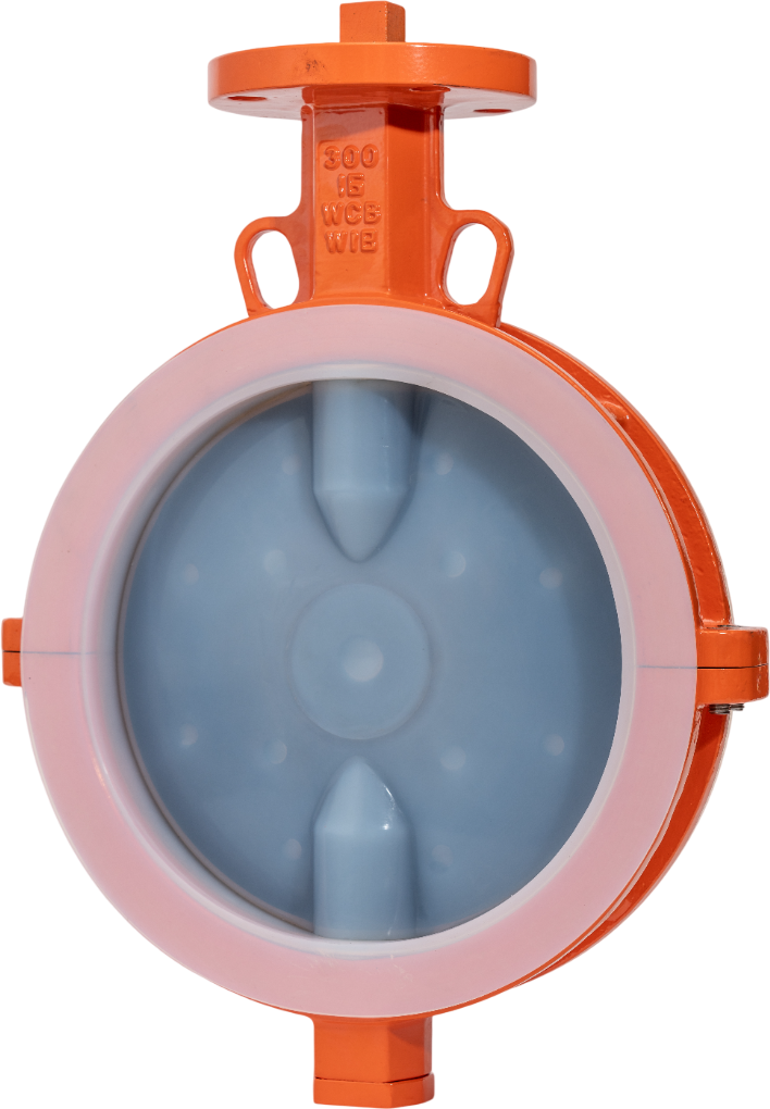 PTFE Lined Wafer Type Mounting Pad Butterfly Valve