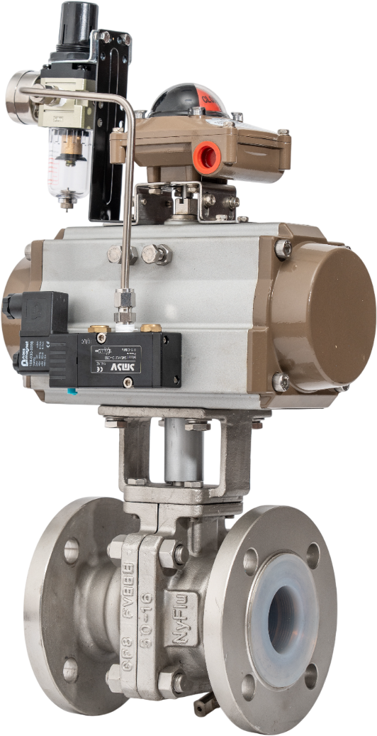 Pneumatic PTFE Lined Ball Valve